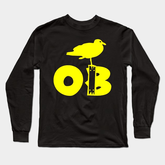 Ocean Beach Stumpy Yellow Long Sleeve T-Shirt by EnolaReven